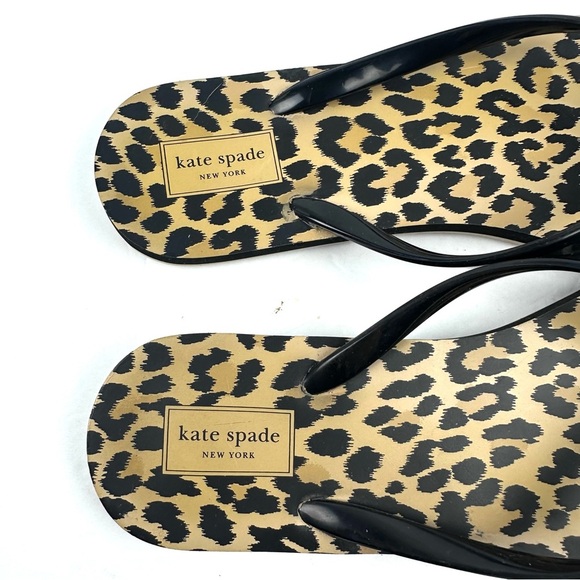 Kate Spade New York Nova Flip Flops 9 Leopard Print Rubber Sandals Womens - Picture 2 of 7